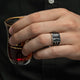 2 Row Black Baguette Stone 925 Sterling Silver Turkish Ring for man