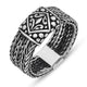 3 Rows Knitted Chain Model 925 Sterling Silver Men's Ring