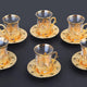 Ahu Six Person Turkish Tea Set-Elite Turkish Bazaar