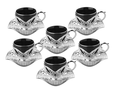 Eylül Black Coffee Set six pieces-Elite Turkish Bazaar