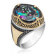 Oval Mystic Topaz Stone 925 Sterling Silver Men's Ring